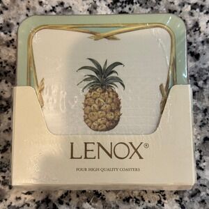 Lenox British Colonial Pineapple Coasters Set of 4 Hardboard Heat Resistant New